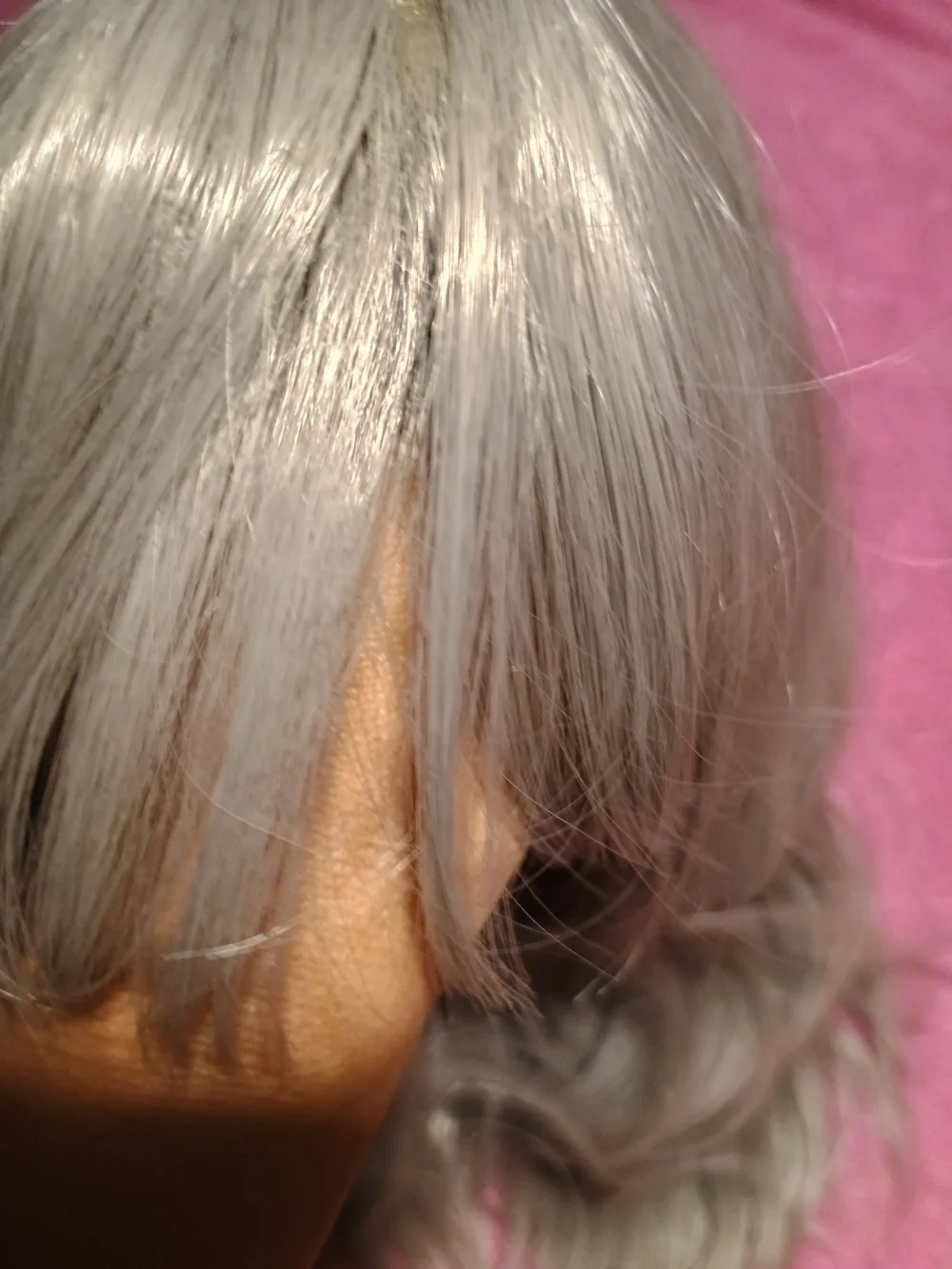 Silvery Gray Wavy Synthetic Hairpiece for Women
